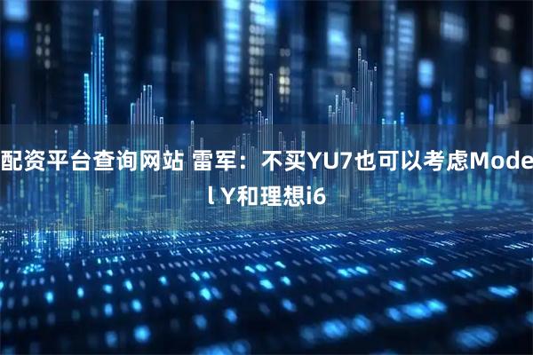 配资平台查询网站 雷军：不买YU7也可以考虑Model Y和理想i6