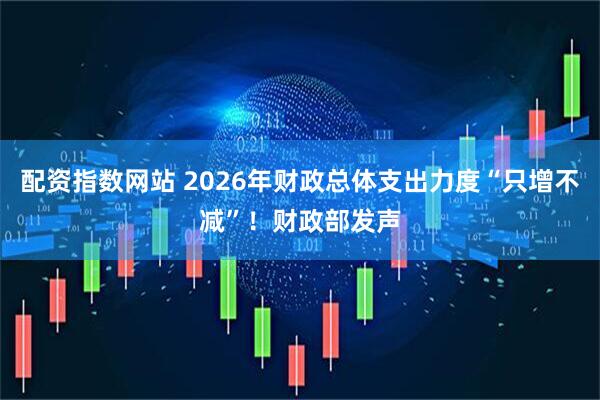 配资指数网站 2026年财政总体支出力度“只增不减”！财政部发声